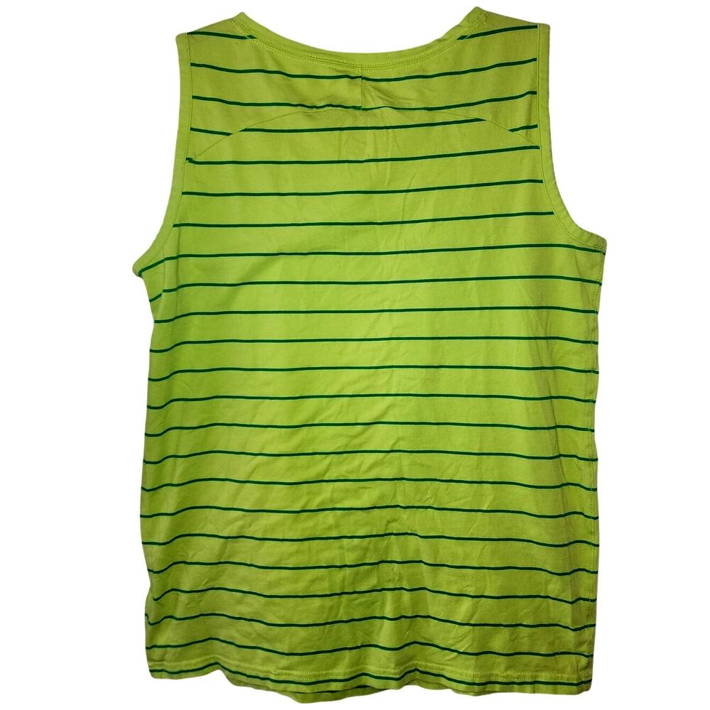 Nike Sportswear Sleeveless Lime Green Dark Green Stripes Xl - Picture 2 of 5